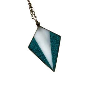 Turquoise Chip MOP Alpaca Necklace from Mexico